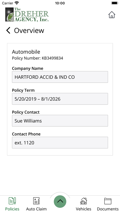 Dreher Insurance Screenshot