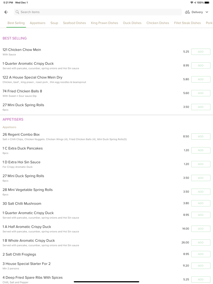 Regent Chinese Restaurant.