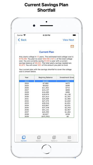 College Savings Plan Screenshot