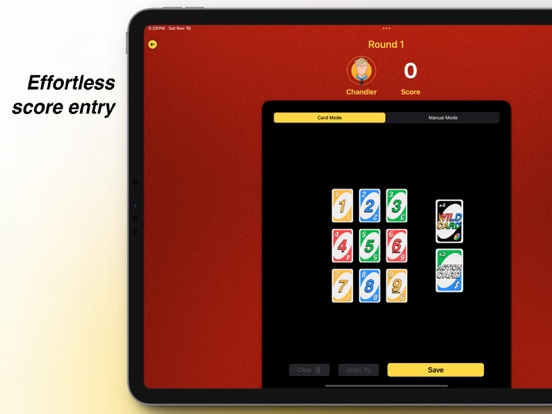 UNO! Score: Scoreboard Master iPad screenshot 2 - Entertainment app