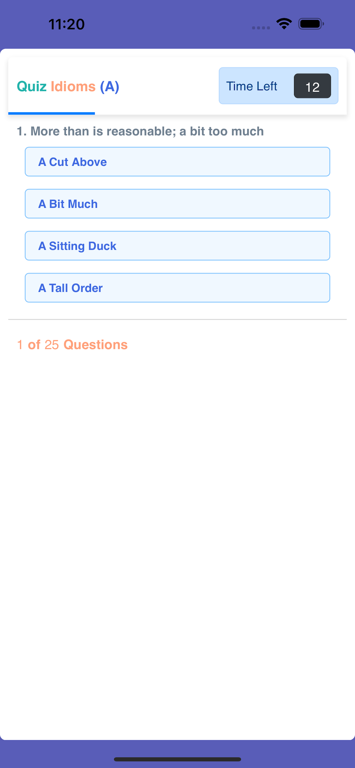 English Idiom Word Game