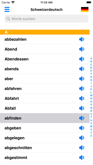 Schweizerdeutsch Wörterbuch Screenshot