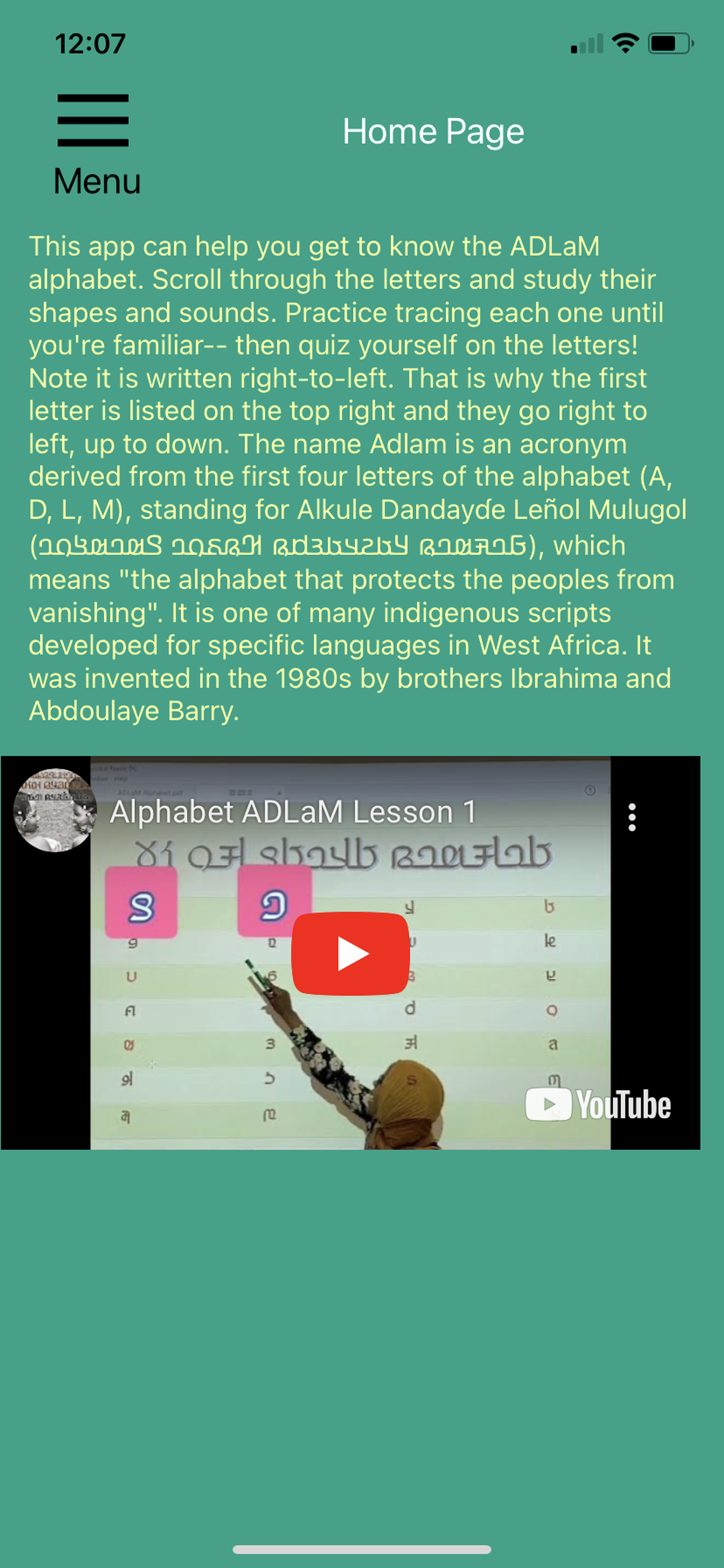 ADLaM Alphabet