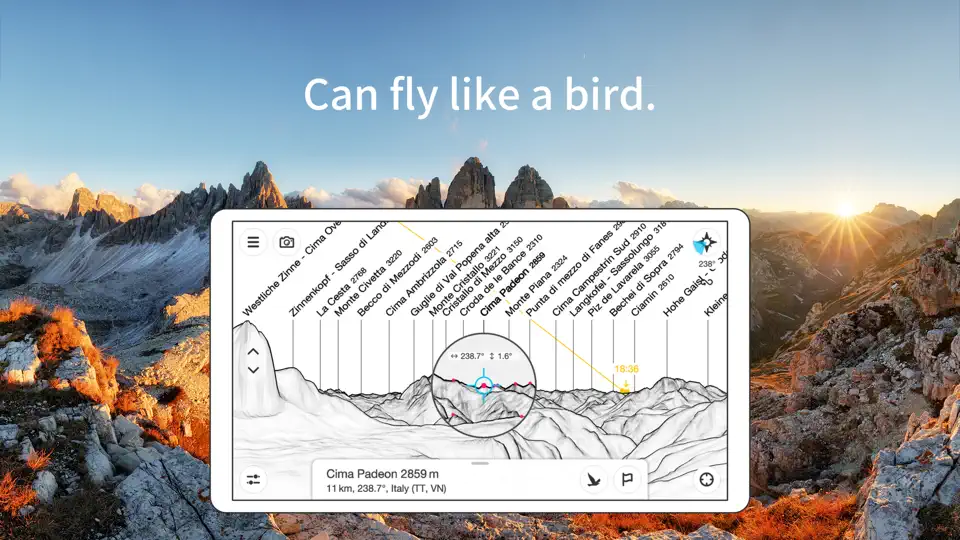 Скриншот PeakFinder на iPhone 4