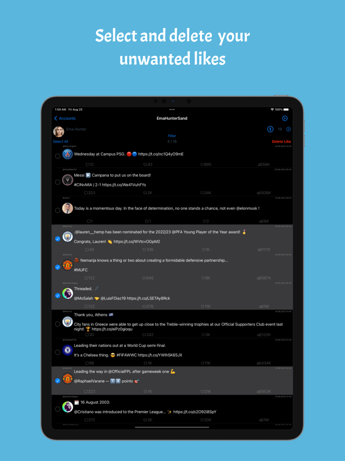 Delete Likes for Twitter