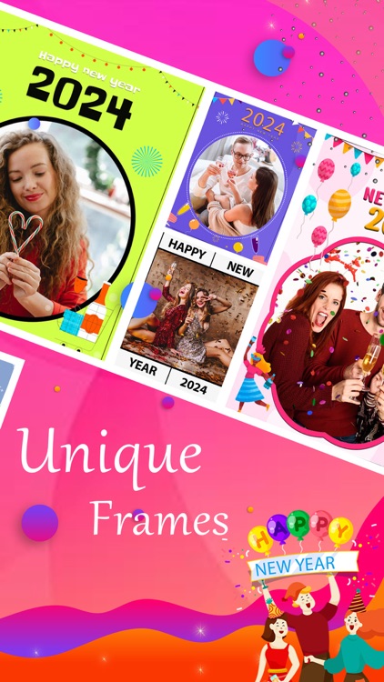 New Year Photo Frames Collage