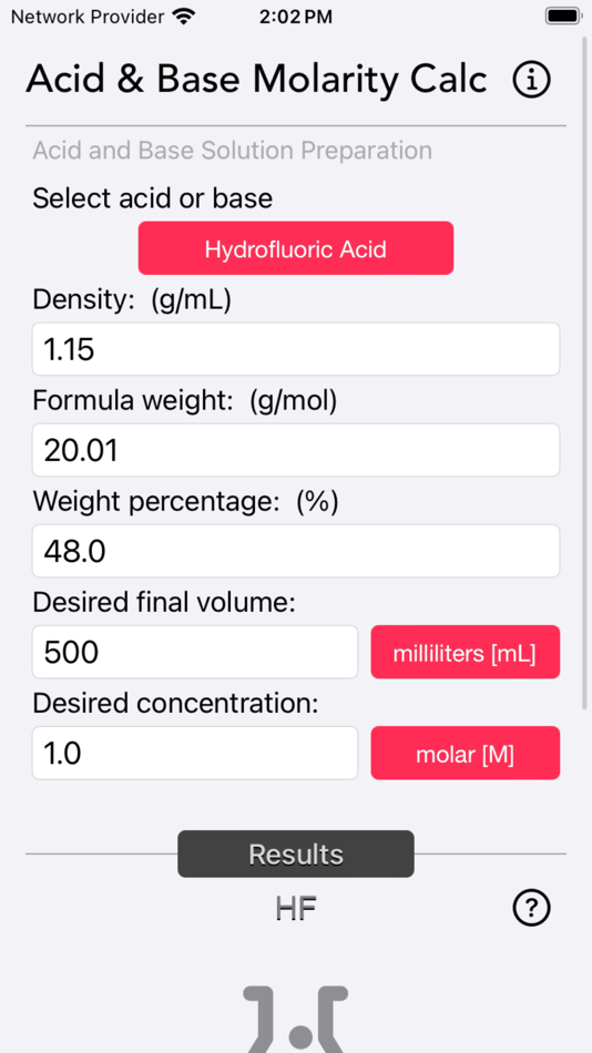 Acid and Base Molarity Calc - 1.3 - (iOS)
