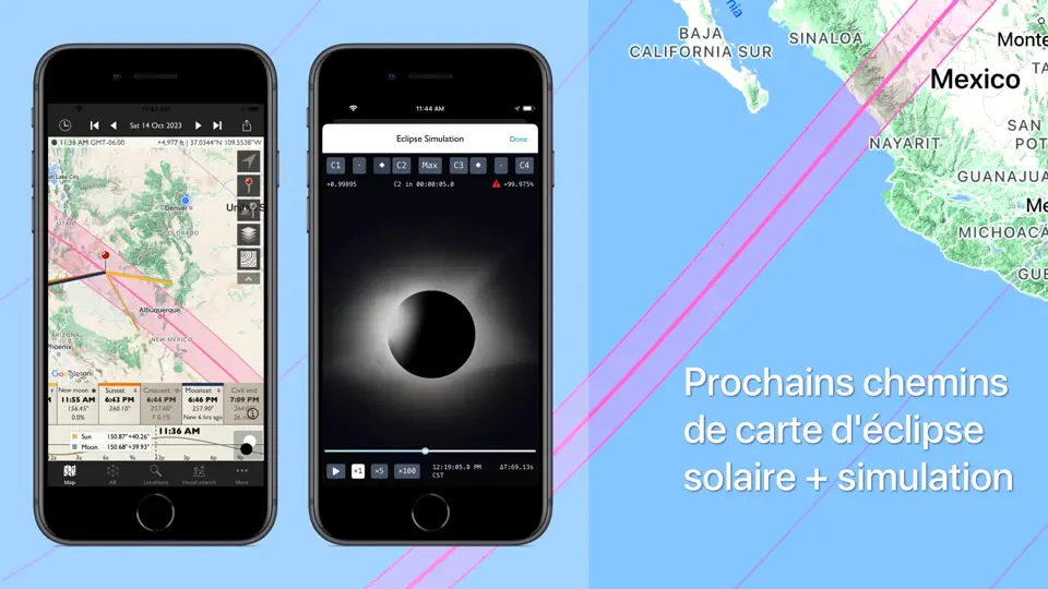 Capture d'écran de The Photographer's Ephemeris sur iPhone 2