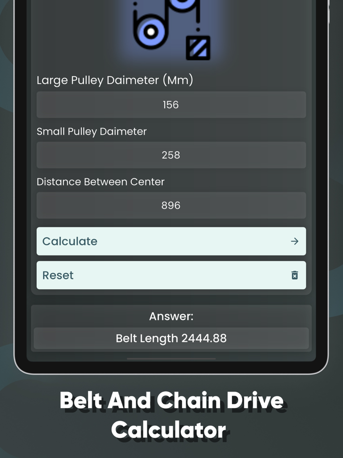 Pulley Calculator - Belt