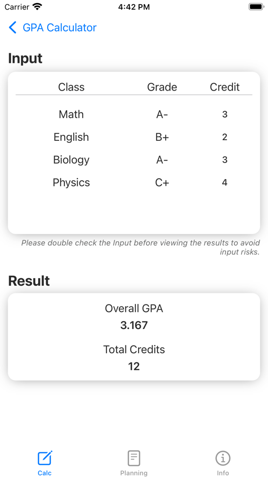 #2. GPA Calculator - Grade Calc (iOS) By: Phan Nhat Đang
