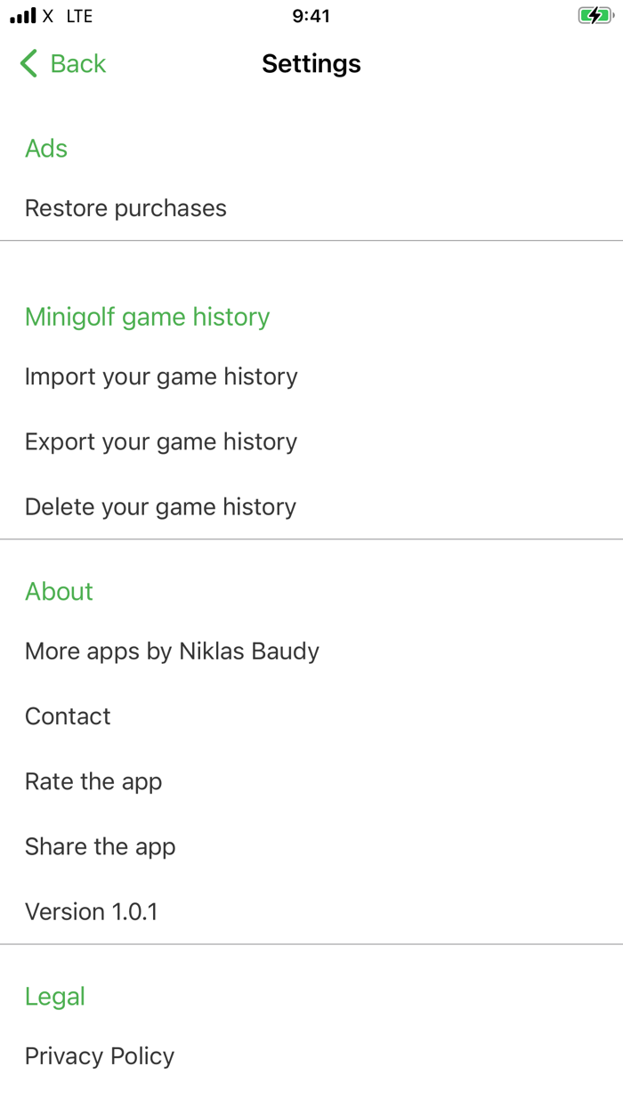 Mini Golf Scoring Card