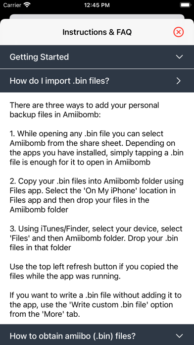 Amiibomb - NFC Tool for Amiibo Screenshot