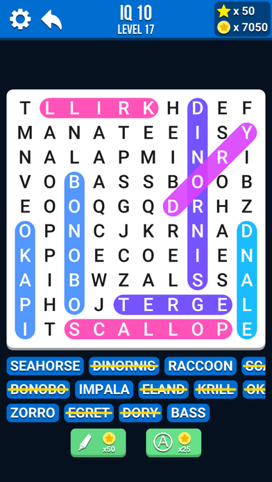 Word Search IQ: Puzzle Games Screenshot