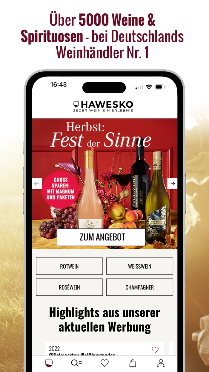 Hawesko - Wein mobil kaufen