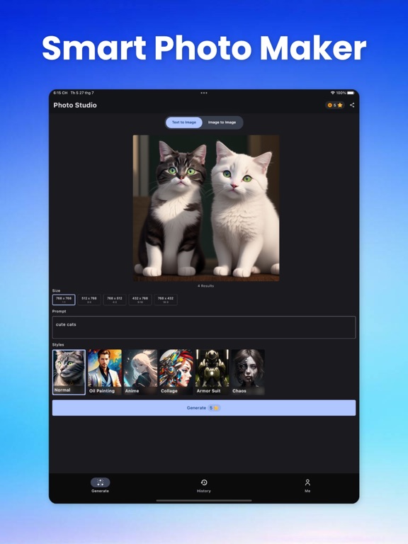 AI Photo Generator, Art Maker iPad screenshot 1 - Productivity app