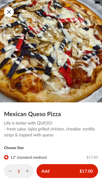 1812 Pizza Company Screenshot