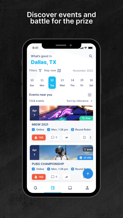 GRID: Tournaments & Events iPhone screenshot 1 - Entertainment app