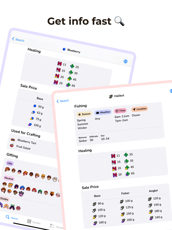 Assistant for Stardew Valley iPad screenshot 6 - Reference app
