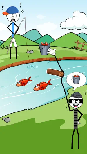 Stickman Robber Brain Puzzle screenshot 1
