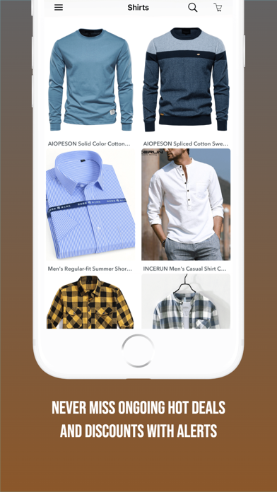 Men's Clothing Shopping Store Screenshot