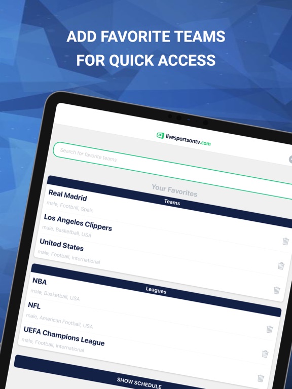 Livesportsontv.com: TV Guide iPad screenshot 4 - Sports app