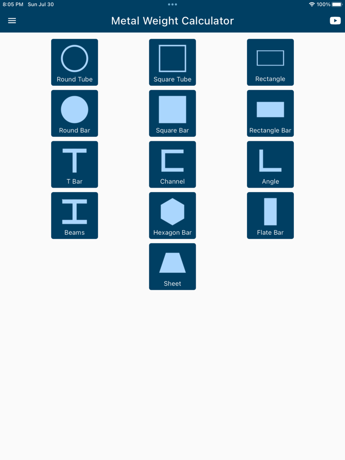 Metal Weight Calculator App