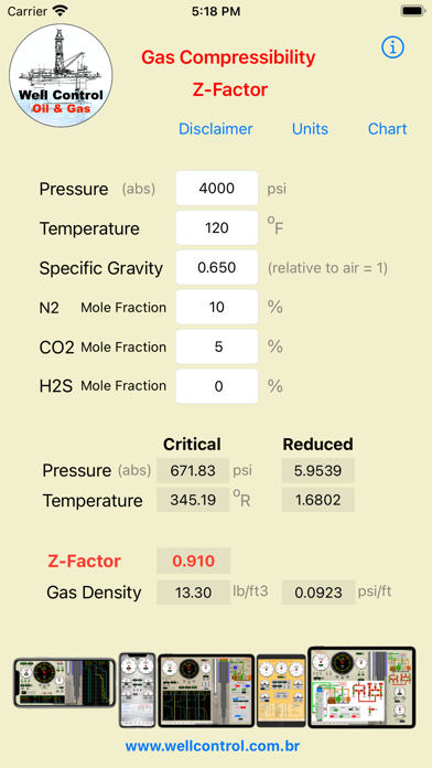 Gas Compressibility Factor Z Screenshot