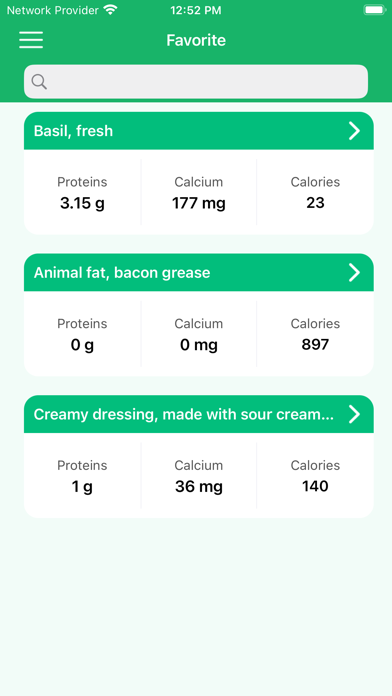 Nutrition Data - Food Calorie Screenshot