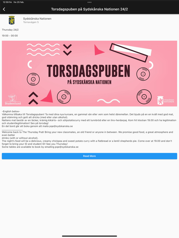 EventLund iPad screenshot 4 - Social Networking app