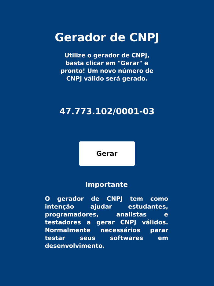 Gerador de CNPJ aleatório