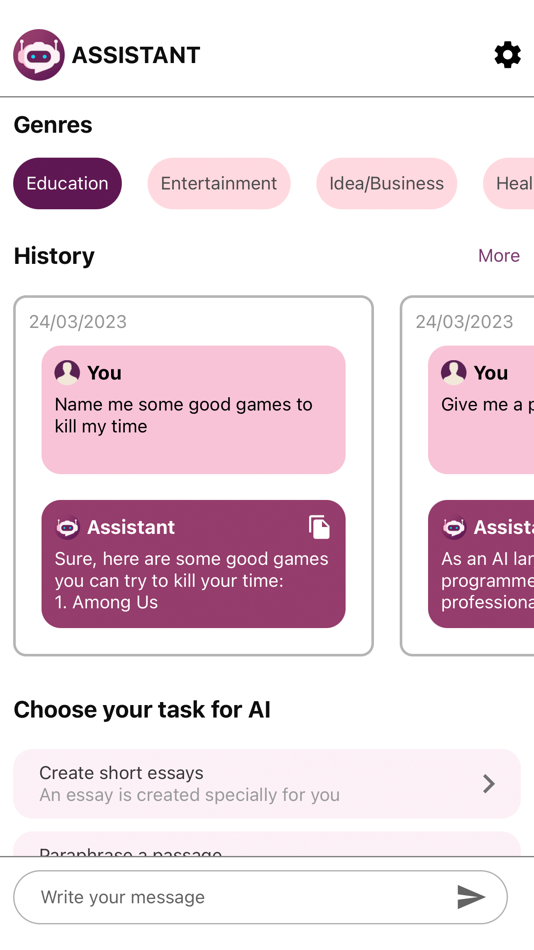 #1. AI Chatbot: AI Assistant (iOS) 由: Hanh Vu