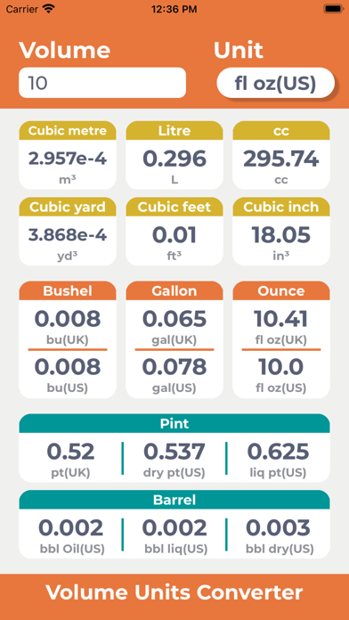 Volume Units Converter Screenshot