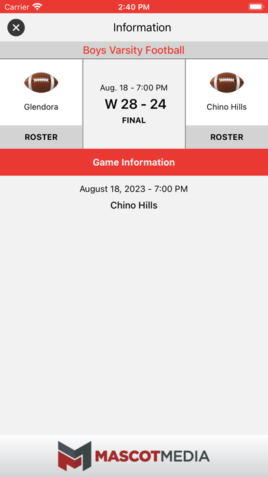 Glendora Tartan Athletics Screenshot