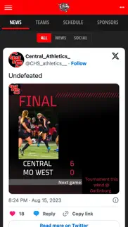 central high school athletics iphone screenshot 3