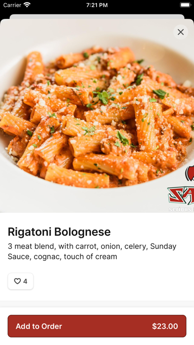 Saza Serious Italian Food Screenshot