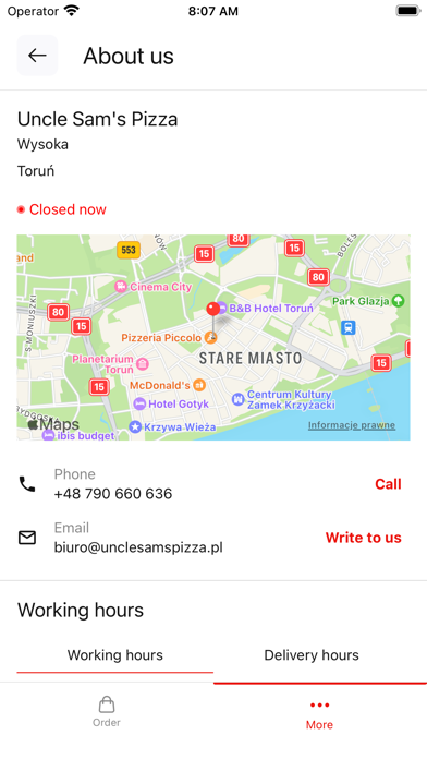 Uncle Sam's Pizza Toruń Screenshot