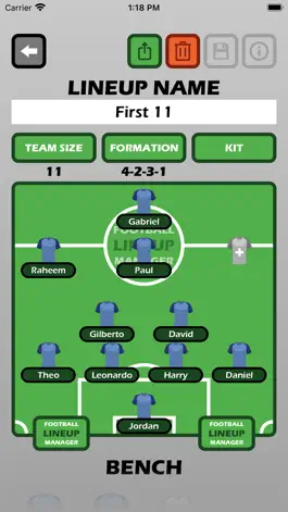 Game screenshot Football Lineup Manager apk
