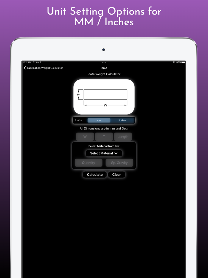 Fabrication Weight Calculator