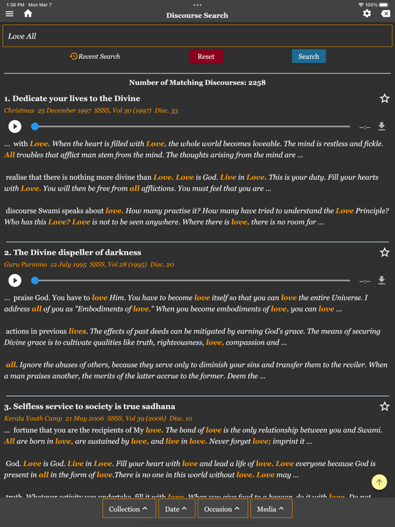 Sri Sathya Sai Speaks iPad screenshot 5 - Education app