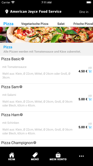 American Joyce Food Service Screenshot