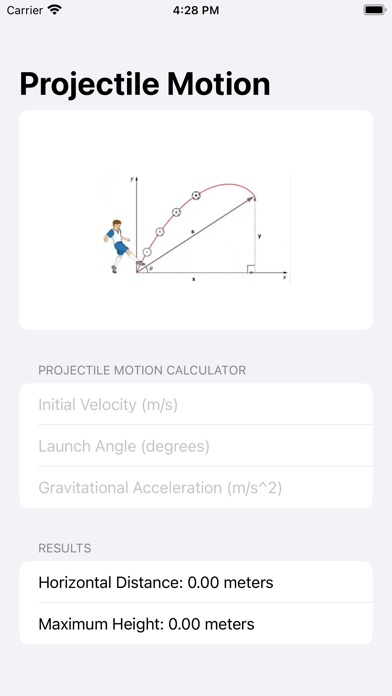 Screenshot #1 pour Cal4ProjectileMotion