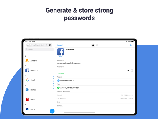 ForSure Password Manager iPad screenshot 4 - Productivity app