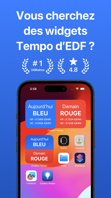 Screenshot #1 pour Couleur Tempo edf widget info