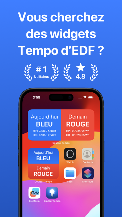 Screenshot #1 pour Couleur Tempo EDF widget jour