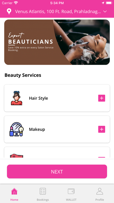 ProBeautician User Screenshot