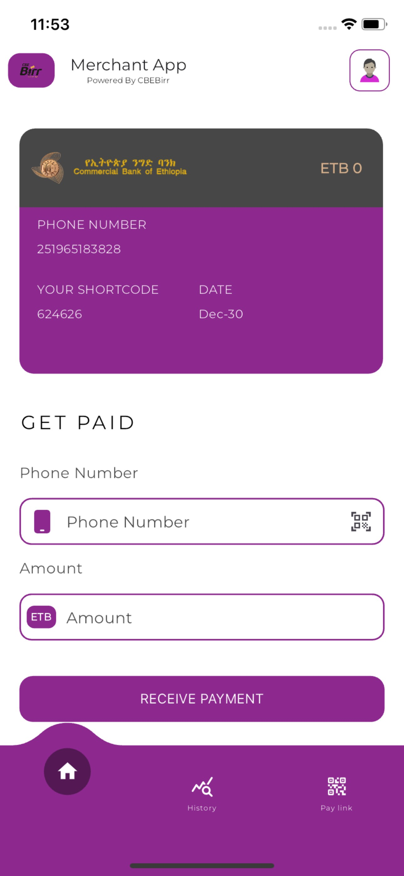 Merchant App(Pow. By CBEBirr)
