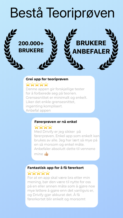 Teoriprøven Nå B-førerkort Screenshot