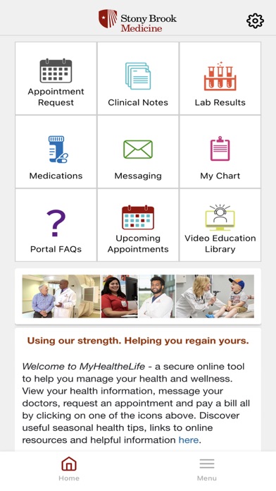 Stony Brook Med Patient Portal Screenshot