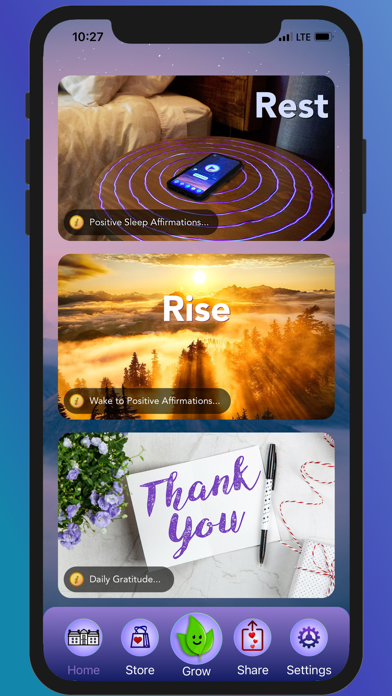 Rest Rise Grow - Affirmations Screenshot