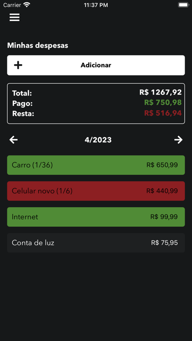 Despesas Mensais App Screenshot
